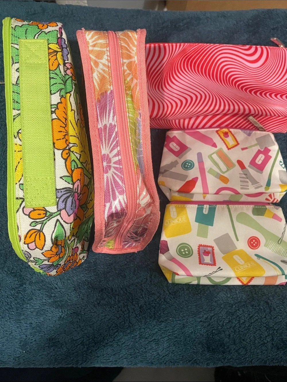 Clinique Makeup Bags/ Pouch Collection - Pink, Yellow, Green, Purple, Red